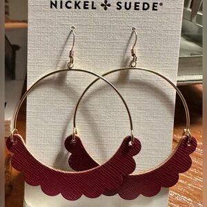 Women’s Nickel and Suede Cranberry Haven Earrings NWT